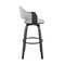 Armen Living Daxton 26" Gray Faux Leather and Black Wood Bar Stool LCDXBABLGR26 - alternate 4